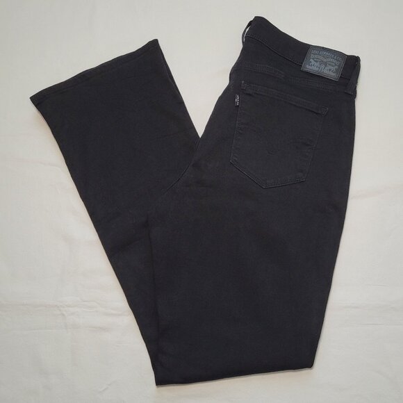 Levi's Classic Bootcut Jeans Soft Black Stretch Denim Womens Size 12 Streetwear - Picture 11 of 13